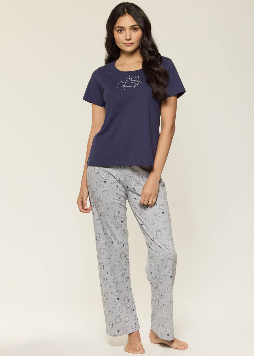 Pyjama set with cats 100% Cotton