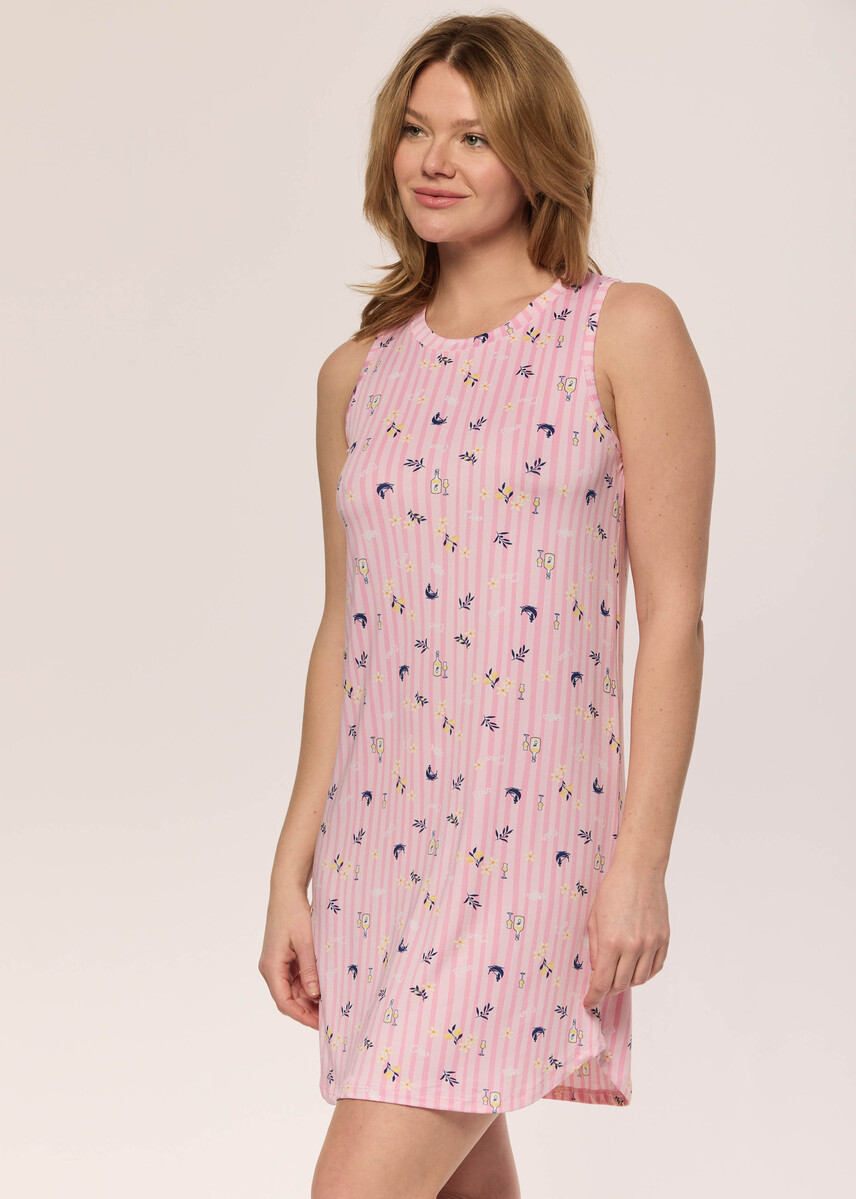 Sleeveless nightgown with lemon
