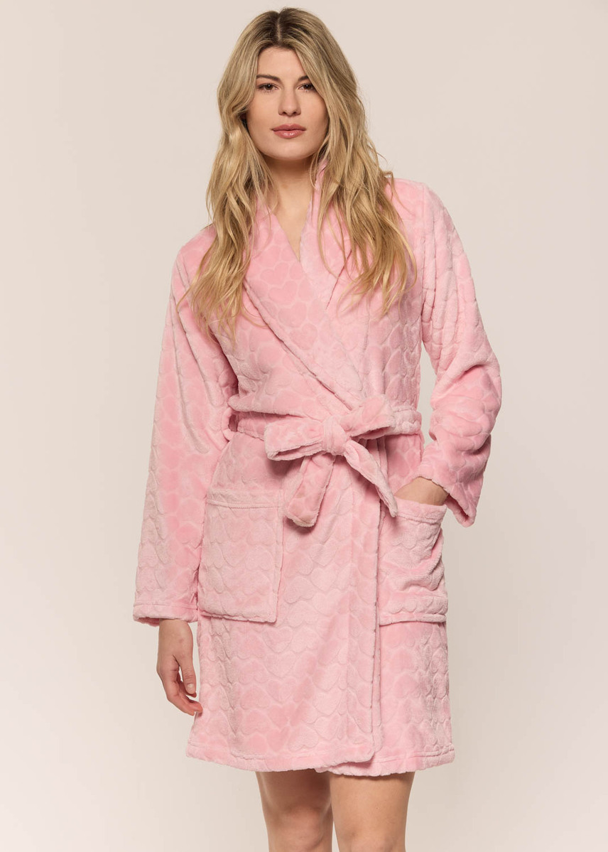 Plush Robe with hearts