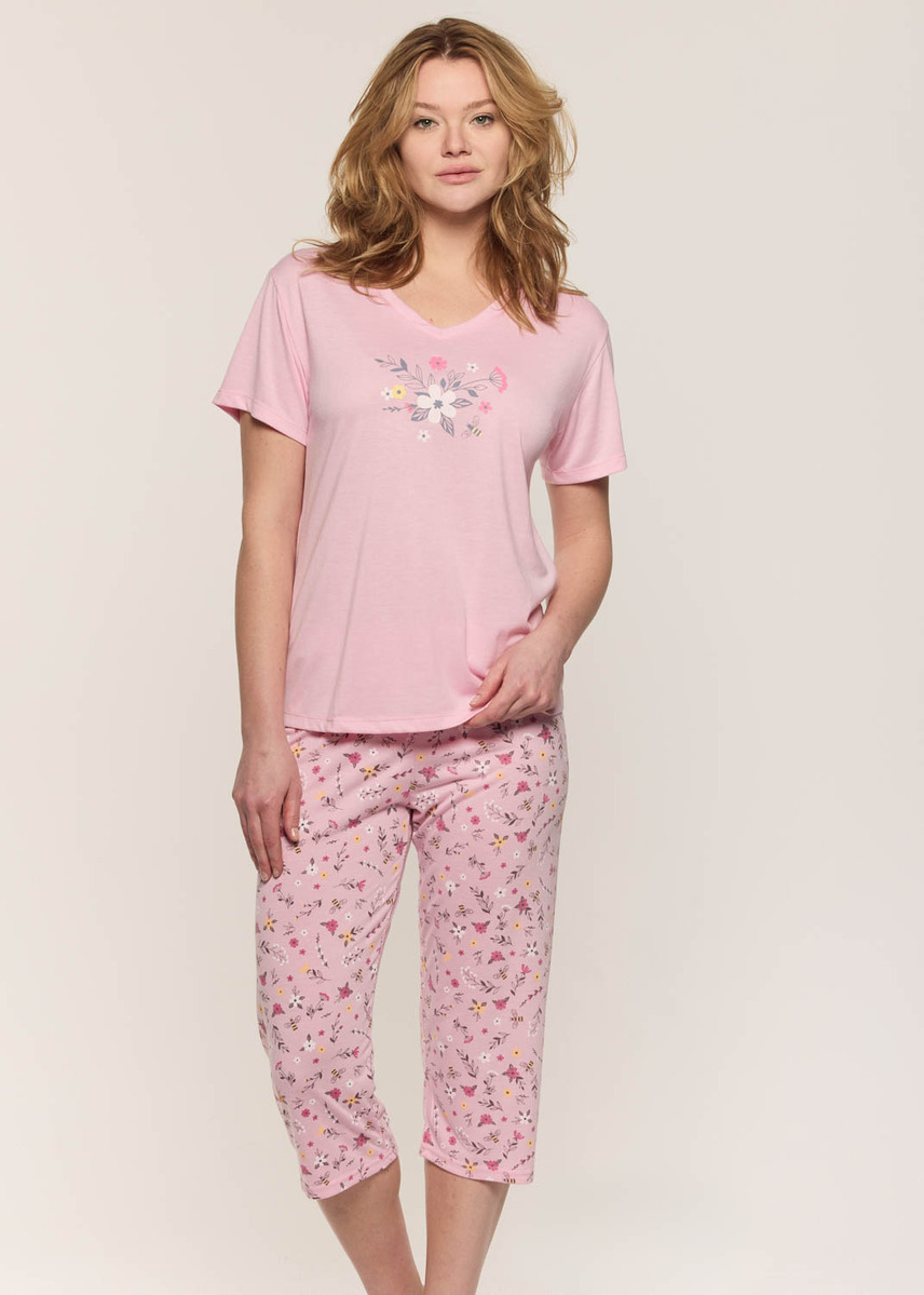 Capri pyjama set with plain top