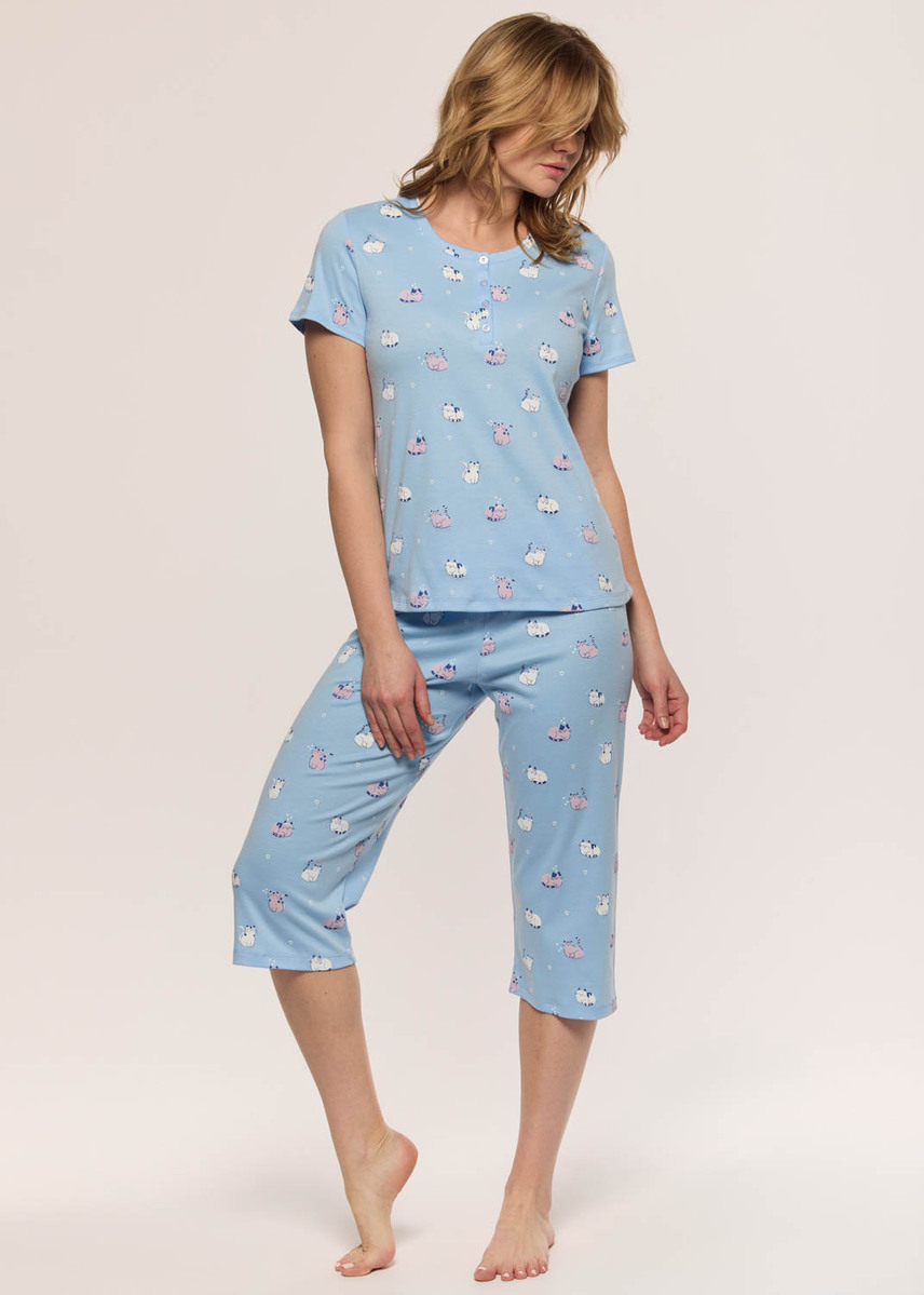 Capri Pyjama Set with cats