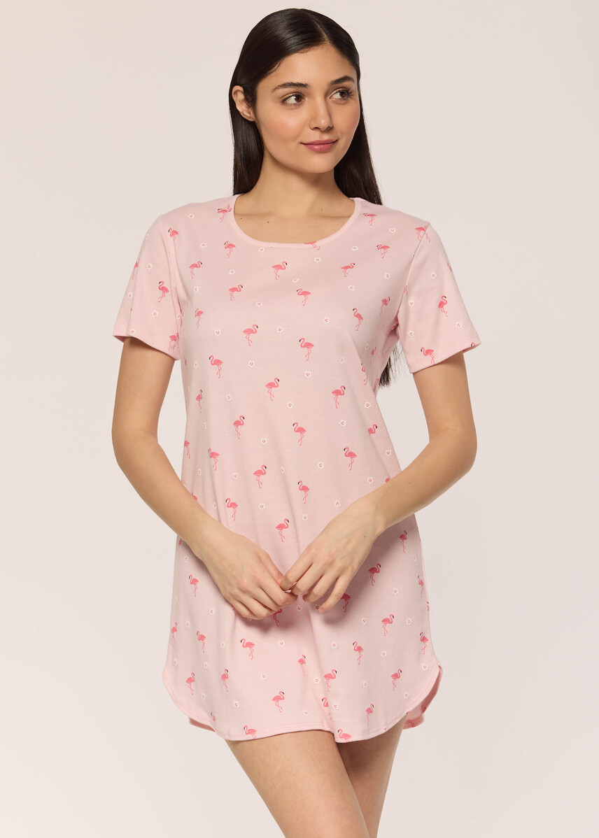 Short nightgown with flamingo