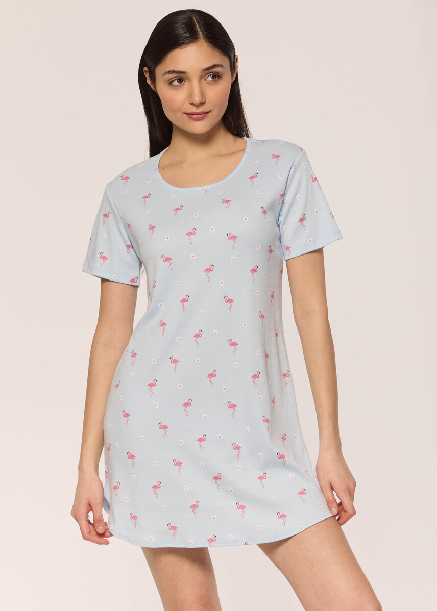 Short nightgown with flamingo